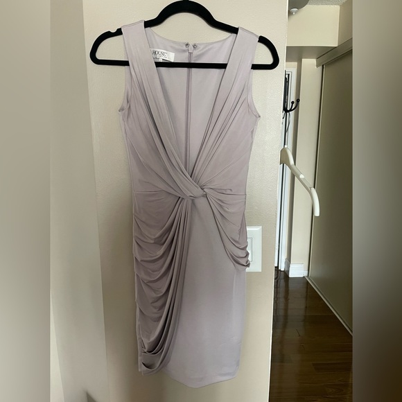 House of CB ‘Xanetia' Mink Silky Jersey Plunge Neck Dress - Picture 4 of 4